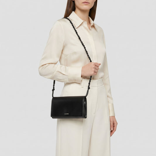 Jil Sander Tangle Wallet with Strap negro