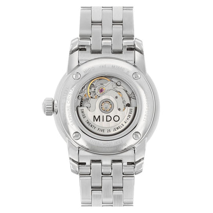 Mido Baroncelli M7600.4.26.1 · Automático suizo · Acero y esfera blanca · 29 mm