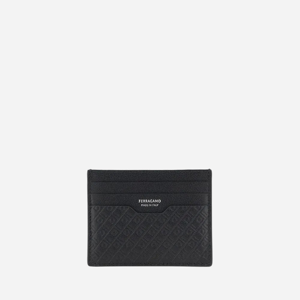 Ferragamo tarjetero Monogram · Negro · 11 cm