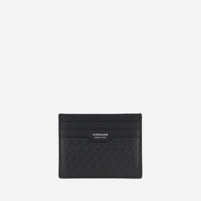 Ferragamo tarjetero Monogram · Negro · 11 cm