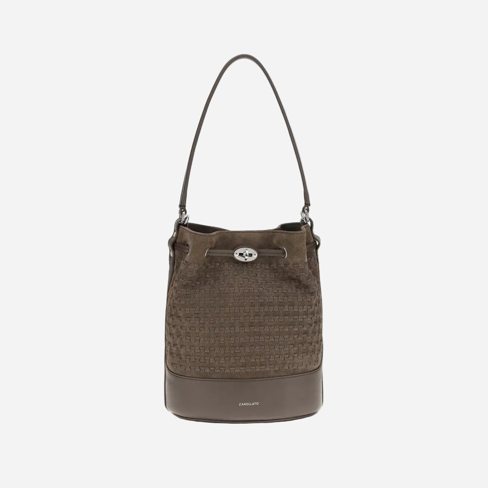 Zanellato Mondà Bucket Bag · Ante marrón · 23 cm