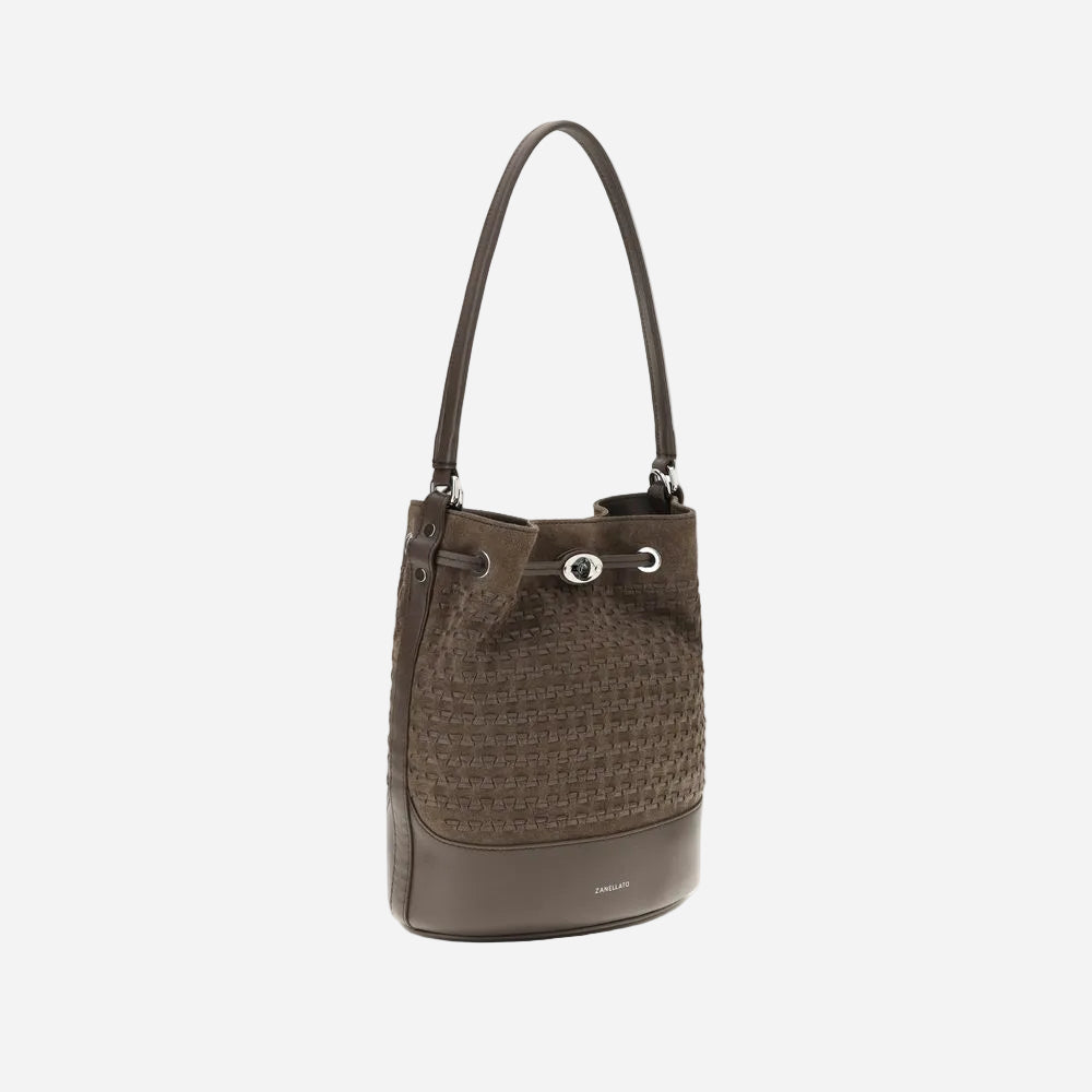 Zanellato Mondà Bucket Bag · Ante marrón · 23 cm