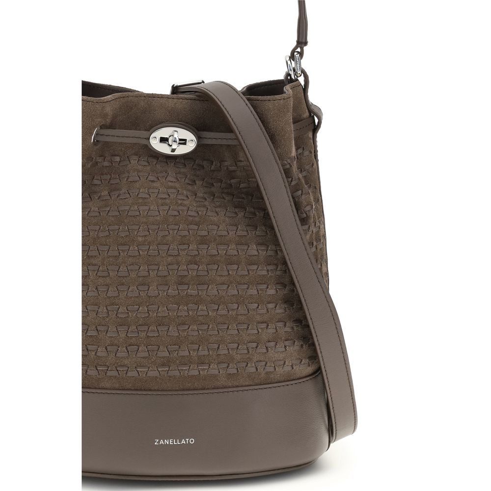 Zanellato Mondà Bucket Bag · Ante marrón · 23 cm