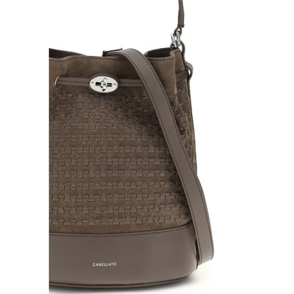 Zanellato Mondà Bucket Bag · Ante marrón · 23 cm