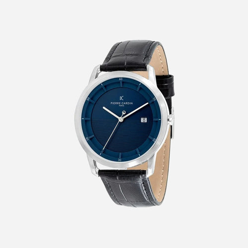 Pierre Cardin St. Germain Lines CLC.6004 · Esfera azul y piel negra · 43 mm