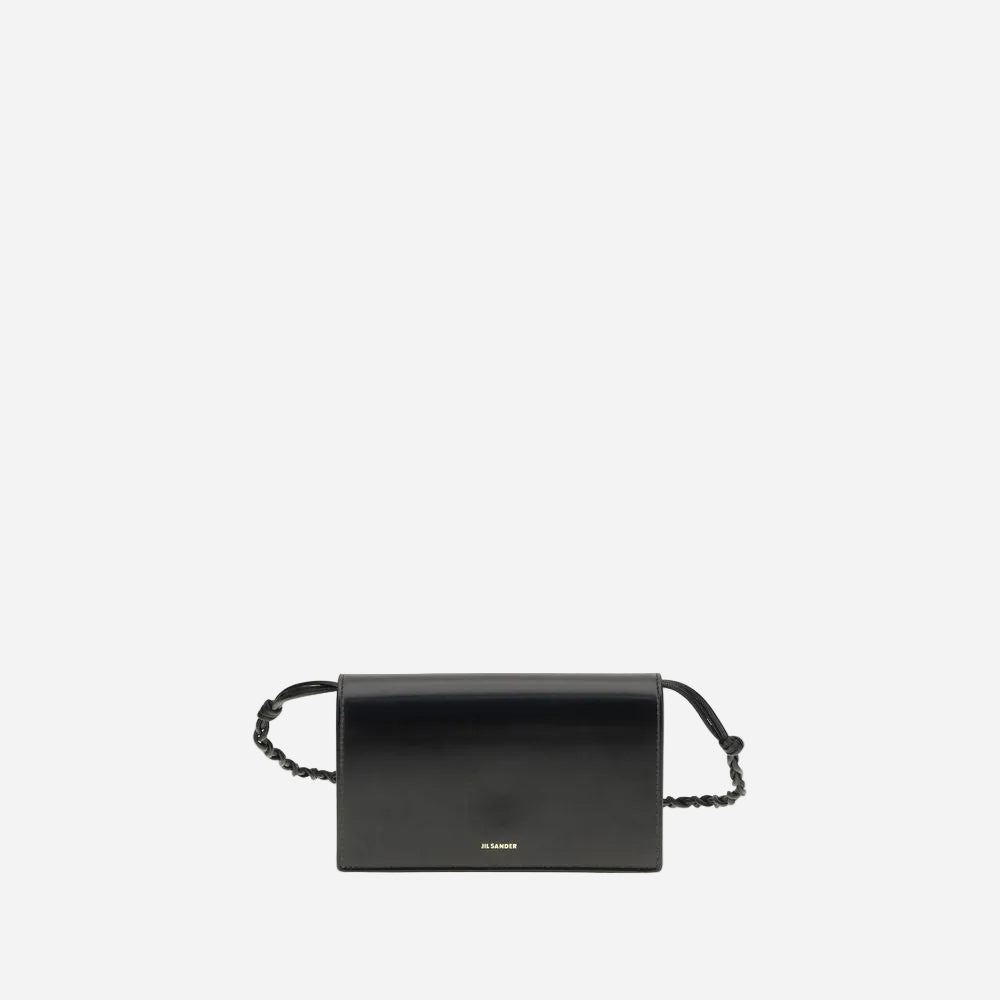 Jil Sander Tangle Wallet with Strap negro