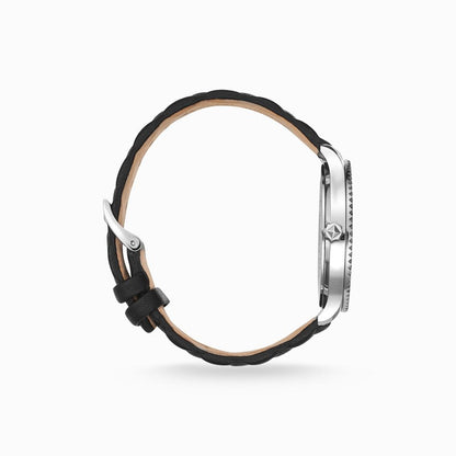 Thomas Sabo Rebel at Heart WA0321-203-203 · Acero plateado · Correa negra · 38 mm