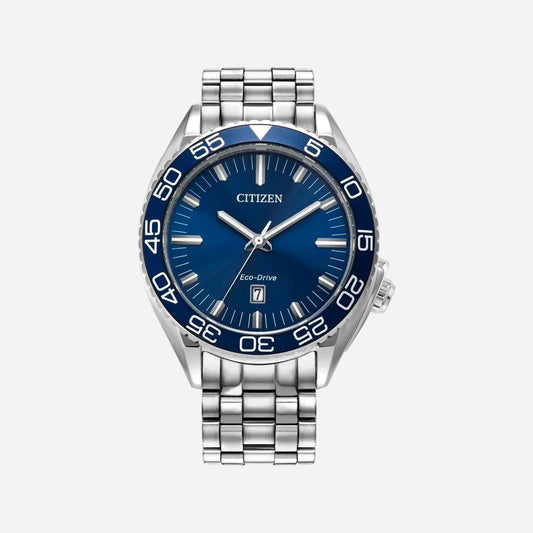 Citizen Carson AW1770-53L · Eco-Drive · Acero plateado · Esfera azul