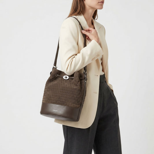 Zanellato Mondà Bucket Bag · Ante marrón · 23 cm